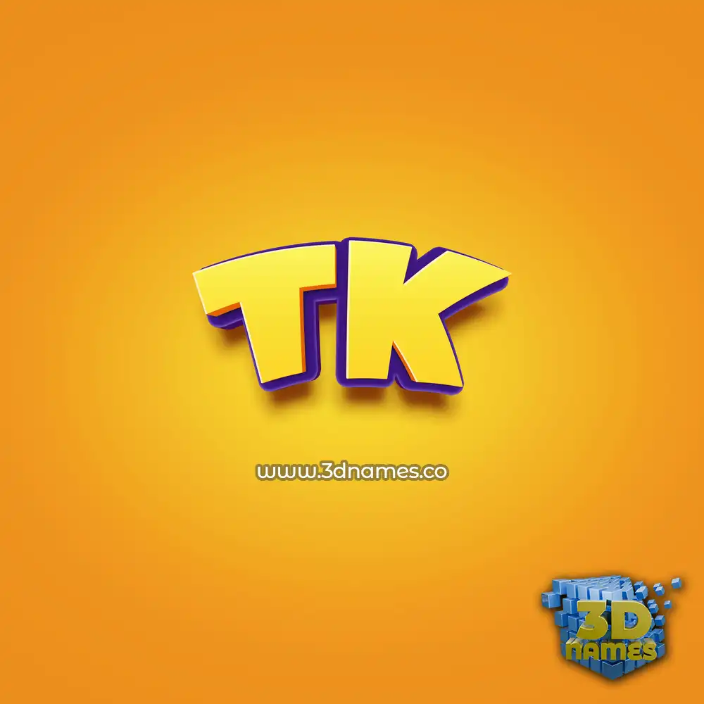 tk in Orange Toon style - 3D name wallpaper