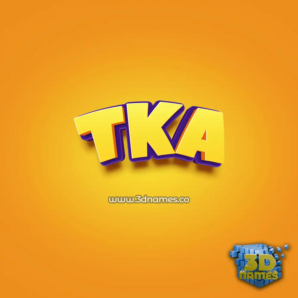 tka in Orange Toon style - 3D name wallpaper