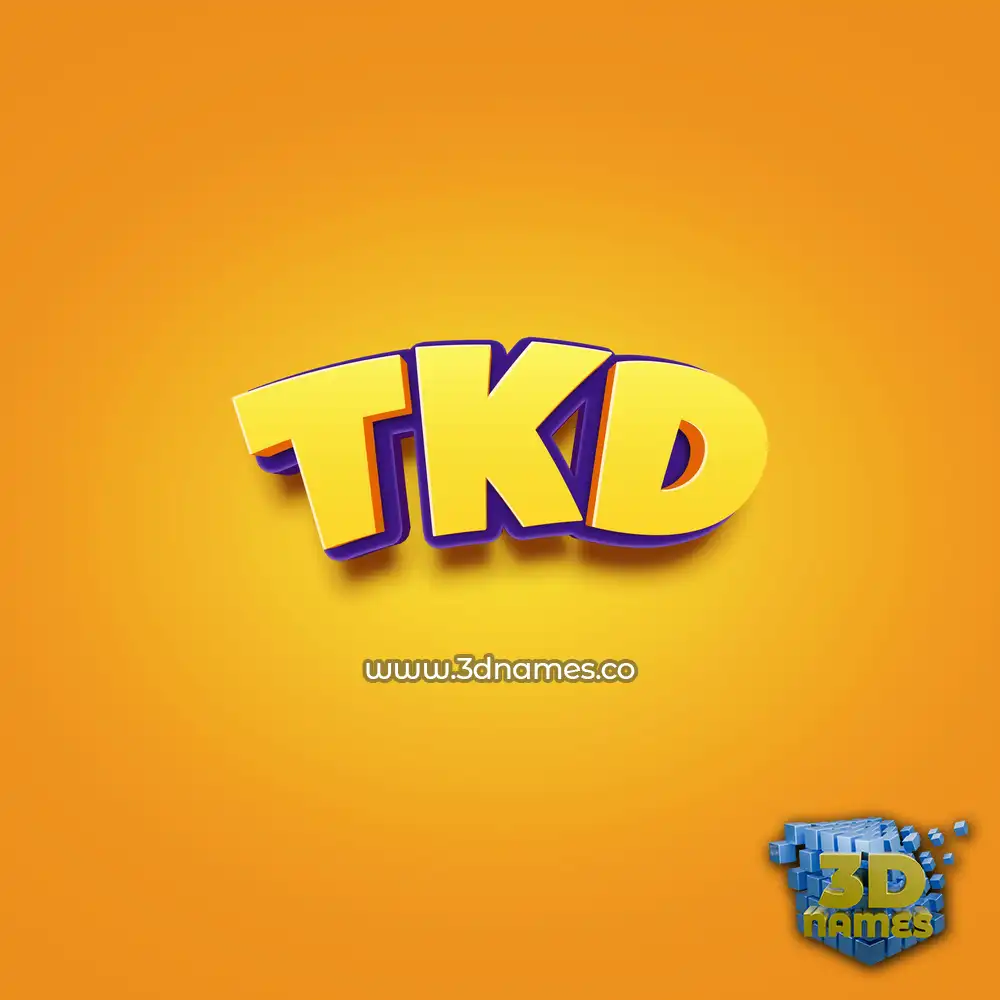tkd in Orange Toon style - 3D name wallpaper