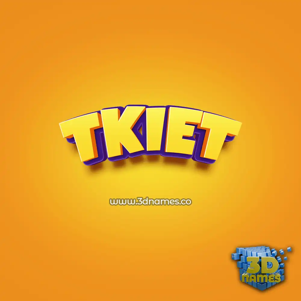 tkiet in Orange Toon style - 3D name wallpaper