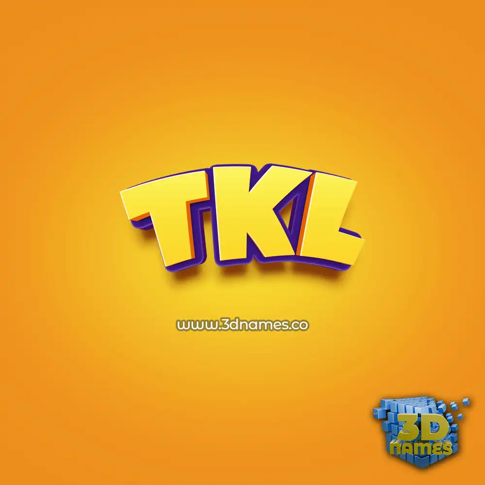 tkl in Orange Toon style - 3D name wallpaper