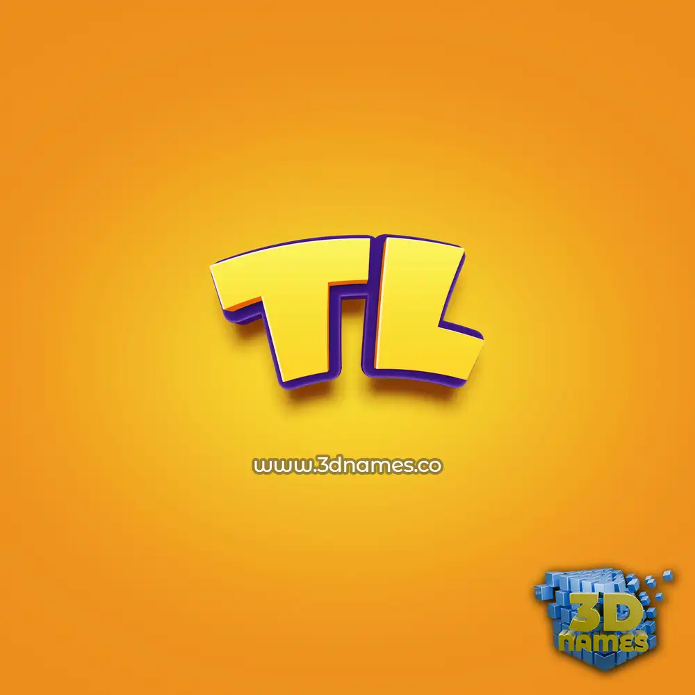 tl in Orange Toon style - 3D name wallpaper