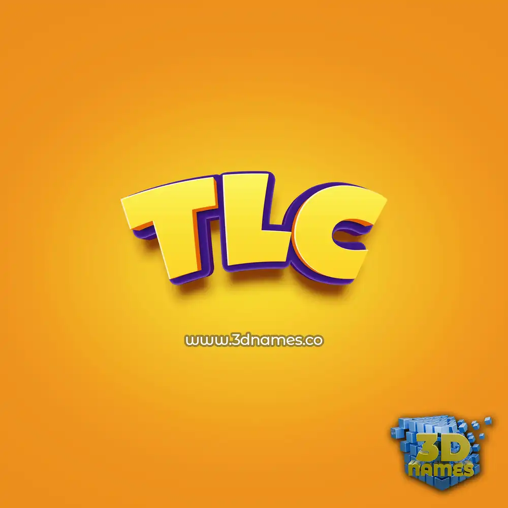 tlc in Orange Toon style - 3D name wallpaper