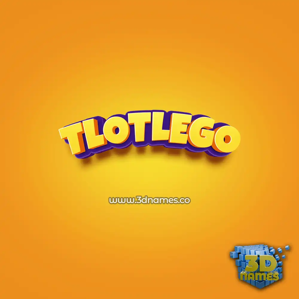 tlotlego in Orange Toon style - 3D name wallpaper