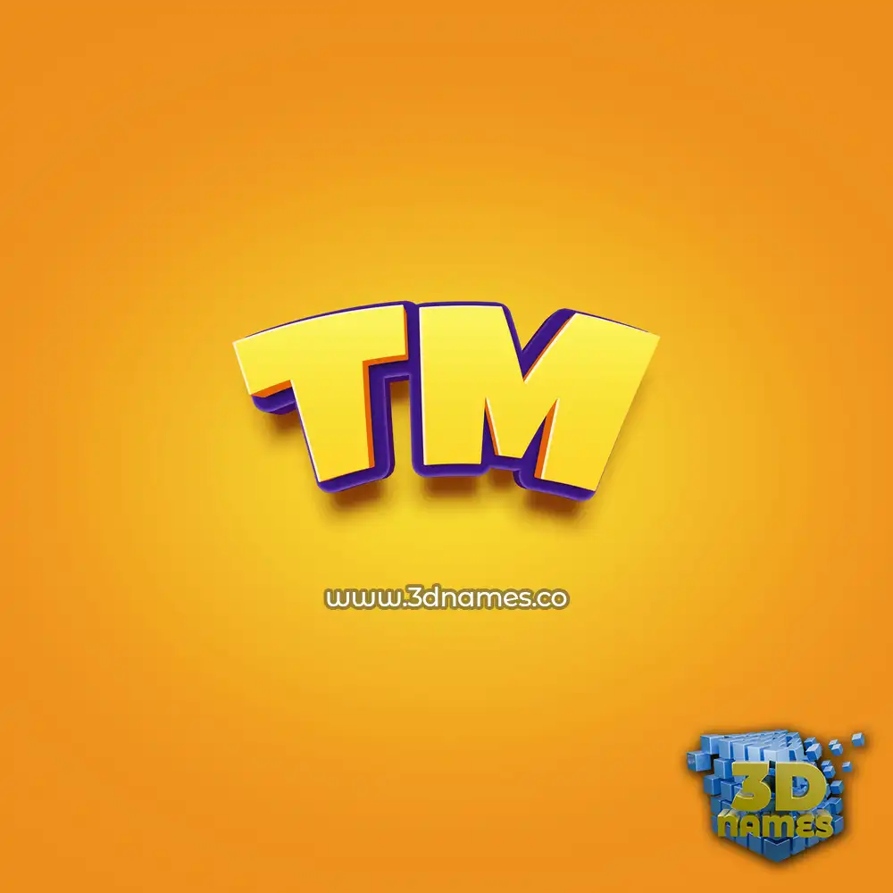 tm in Orange Toon style - 3D name wallpaper