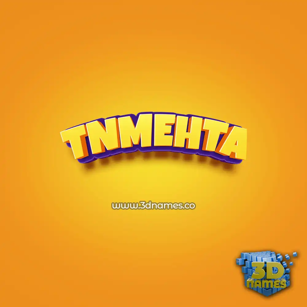 tnmehta in Orange Toon style - 3D name wallpaper