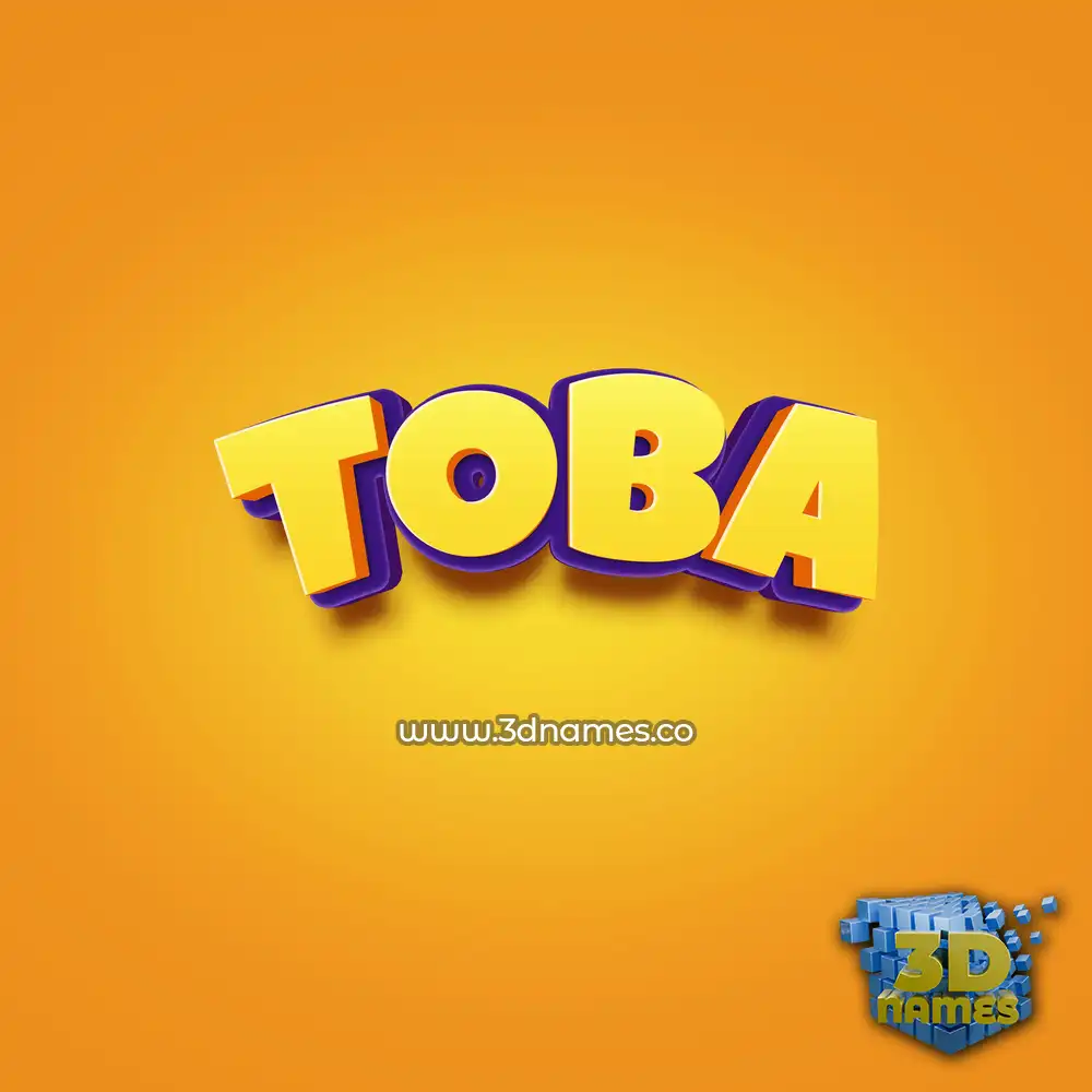 toba in Orange Toon style - 3D name wallpaper