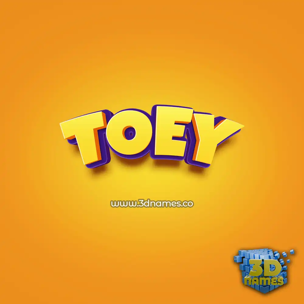 toey in Orange Toon style - 3D name wallpaper