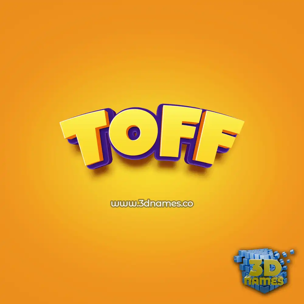 toff in Orange Toon style - 3D name wallpaper