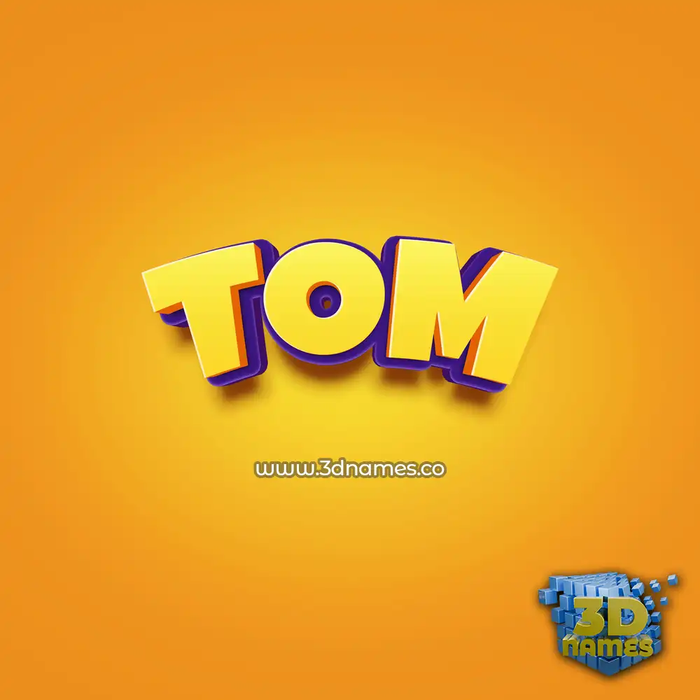 tom in Orange Toon style - 3D name wallpaper