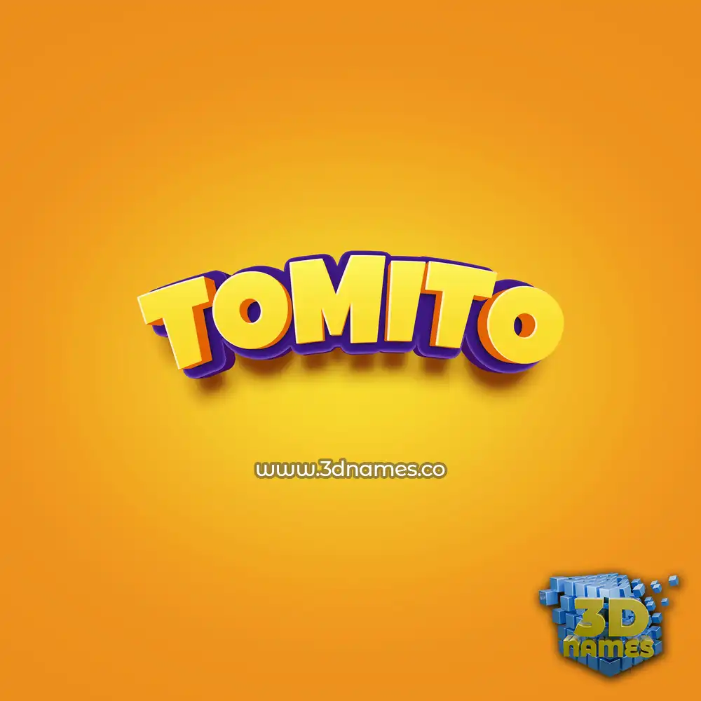 tomito in Orange Toon style - 3D name wallpaper
