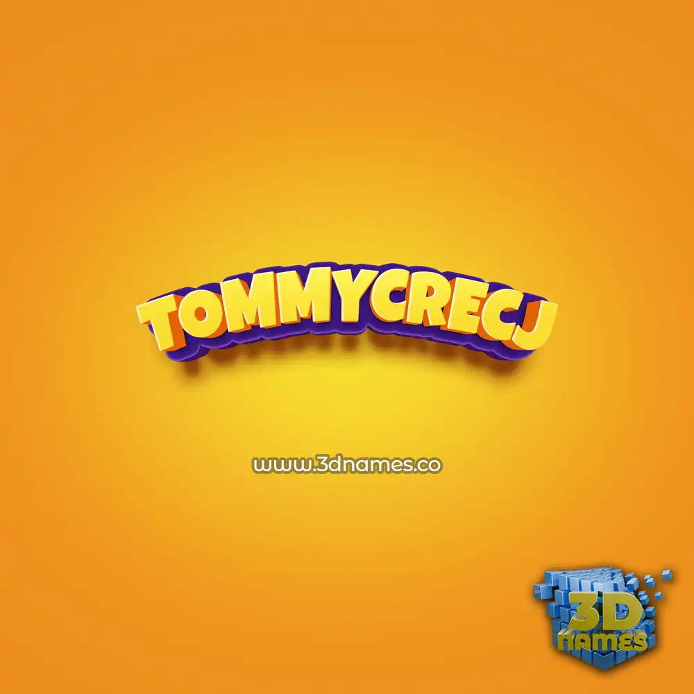 tommycrecj in Orange Toon style - 3D name wallpaper