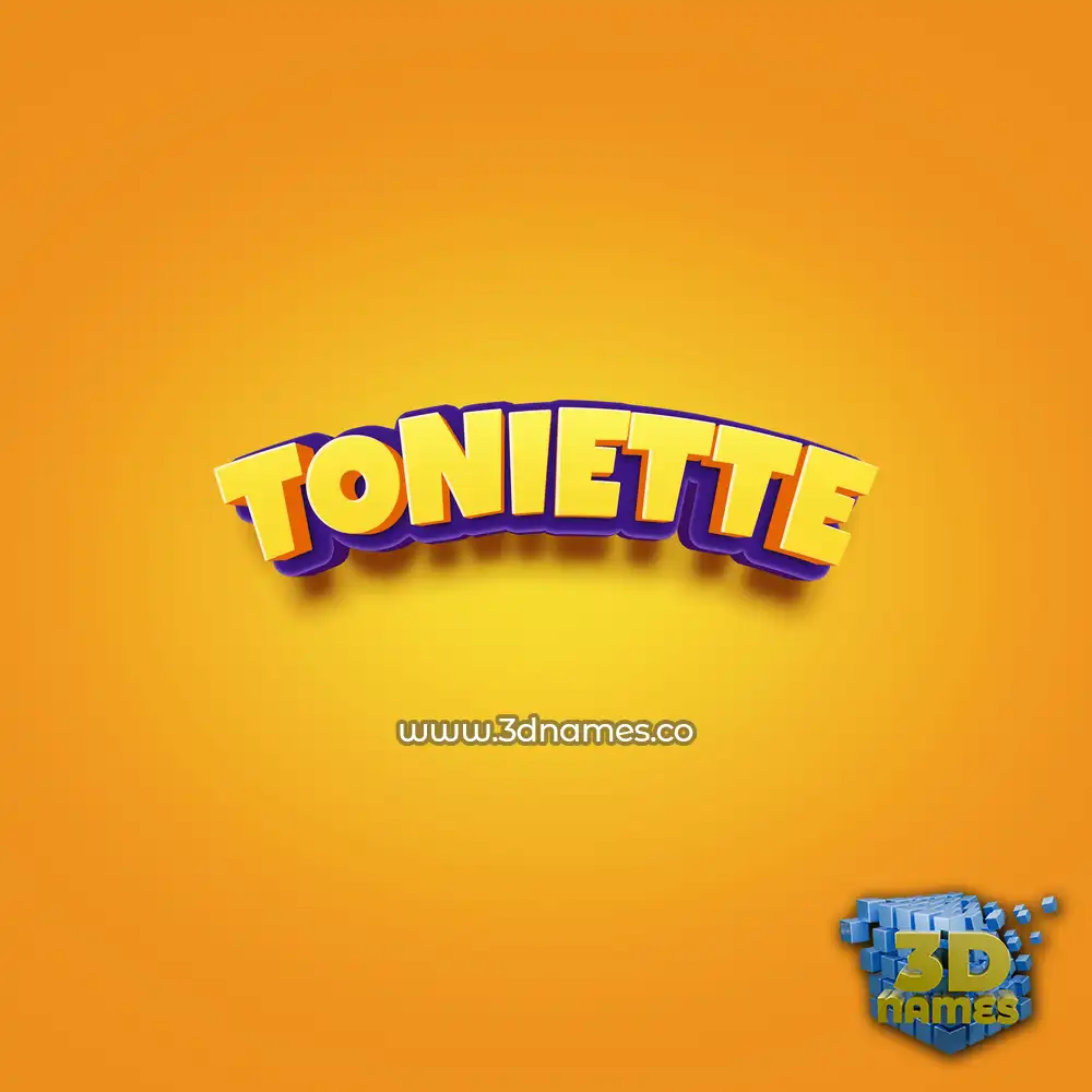 toniette in Orange Toon style - 3D name wallpaper