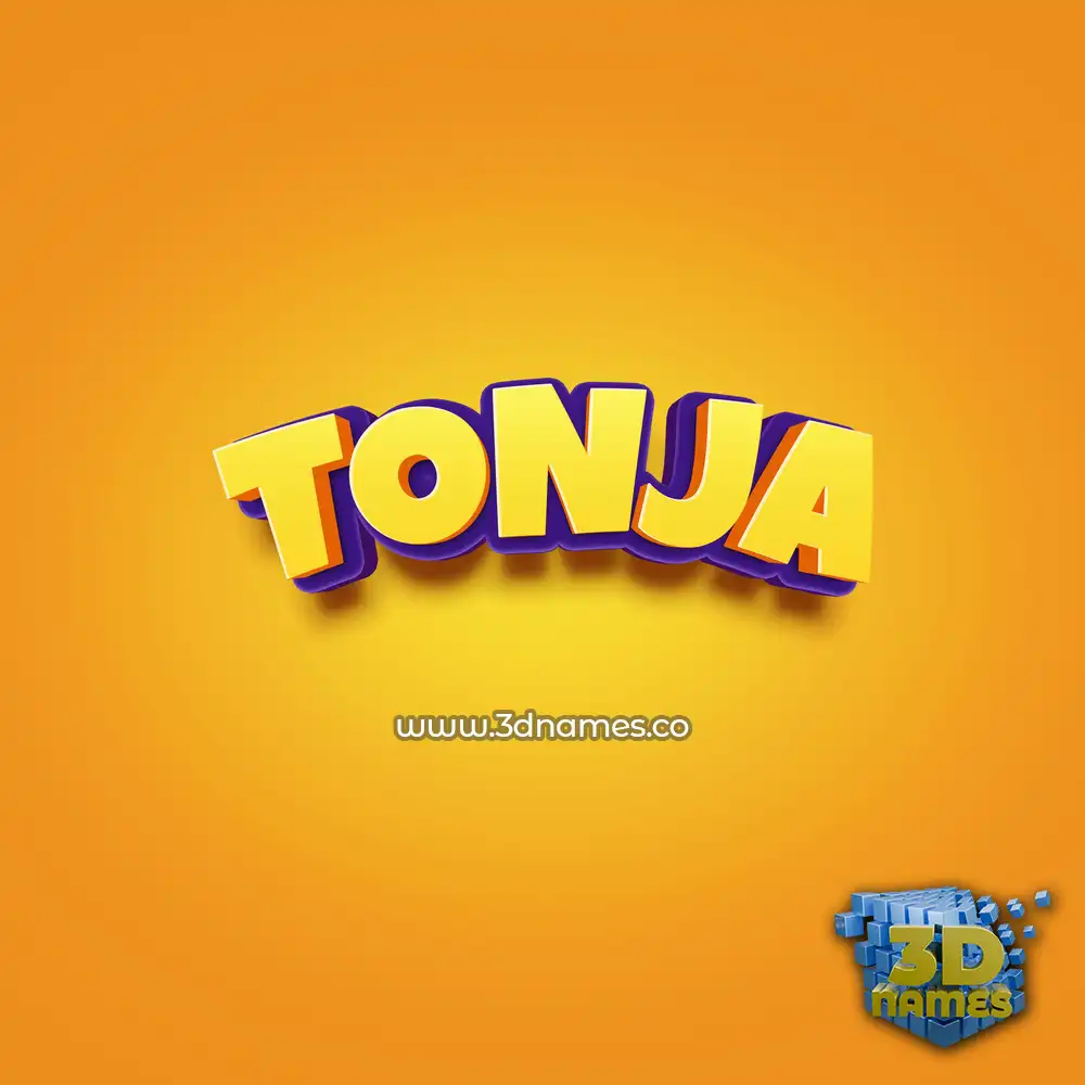 tonja in Orange Toon style - 3D name wallpaper
