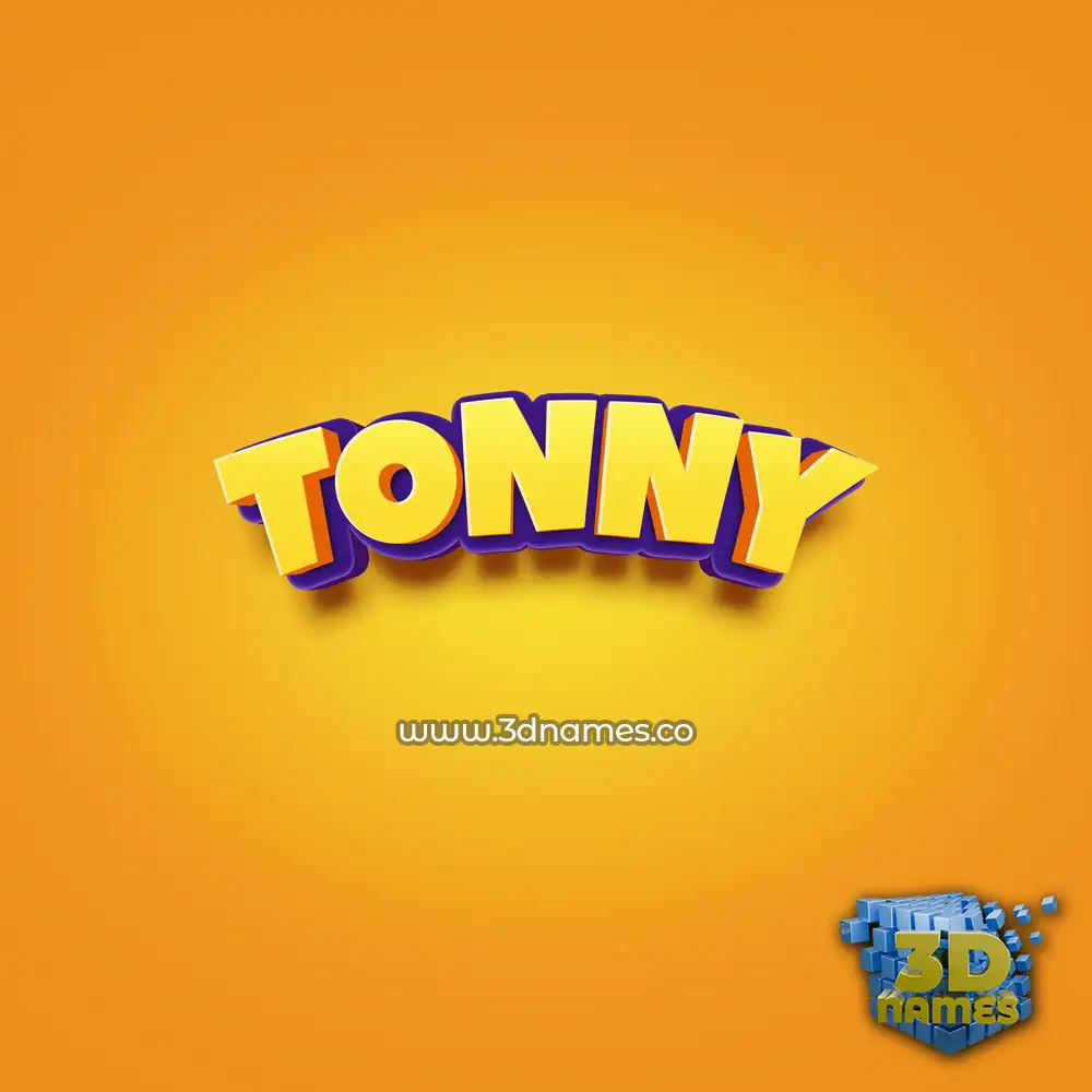 tonny in Orange Toon style - 3D name wallpaper