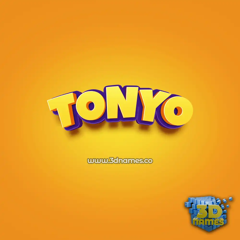 tonyo in Orange Toon style - 3D name wallpaper