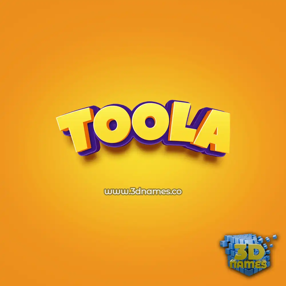 toola in Orange Toon style - 3D name wallpaper