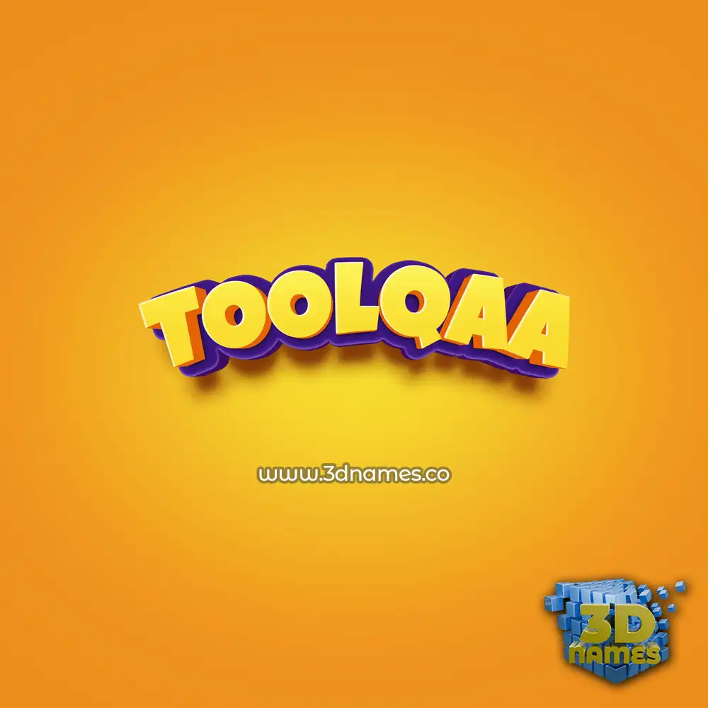 toolqaa in Orange Toon style - 3D name wallpaper