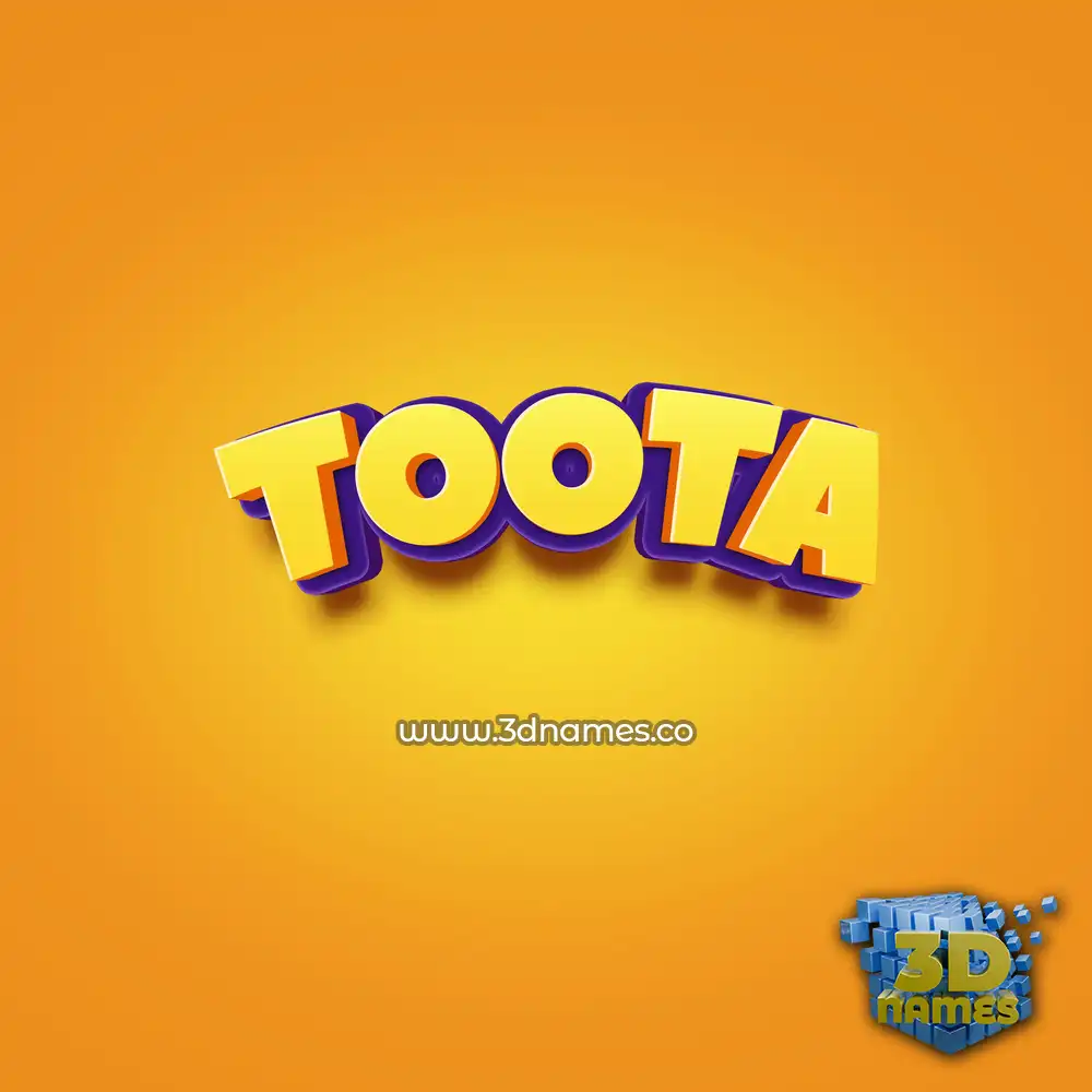 toota in Orange Toon style - 3D name wallpaper