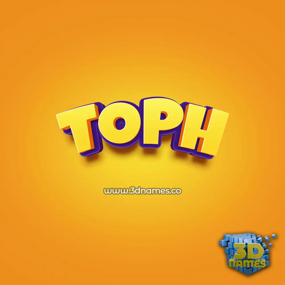 toph in Orange Toon style - 3D name wallpaper