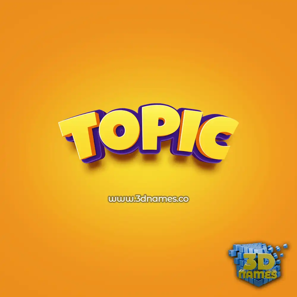 topic in Orange Toon style - 3D name wallpaper