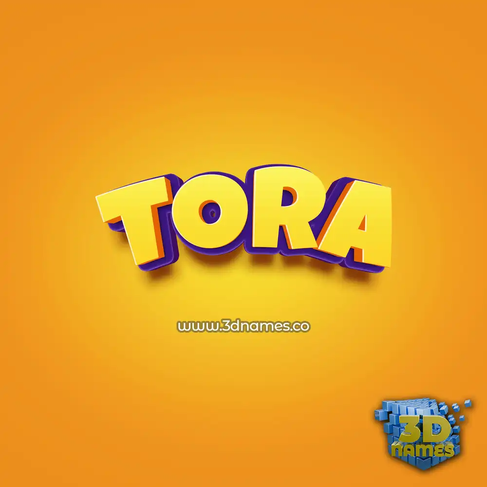 tora in Orange Toon style - 3D name wallpaper