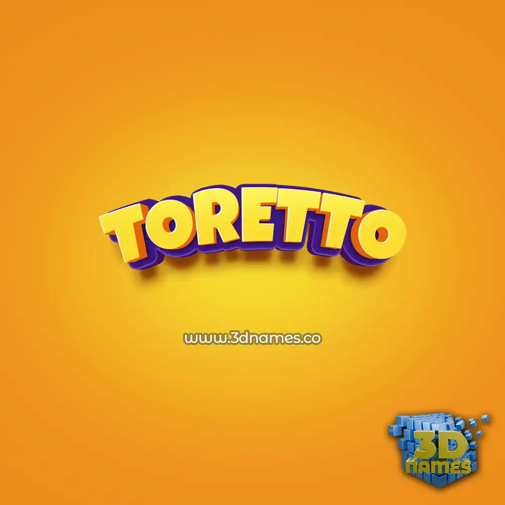 toretto in Orange Toon style - 3D name wallpaper
