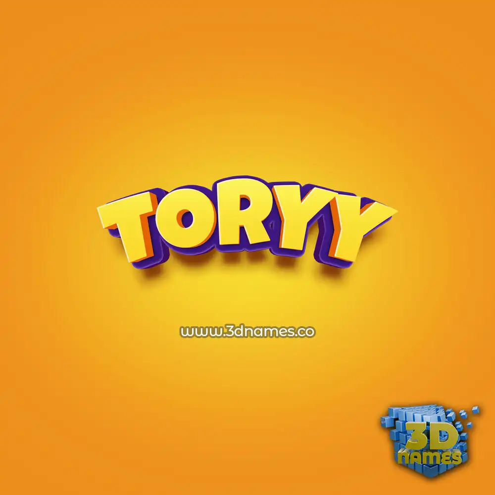 toryy in Orange Toon style - 3D name wallpaper