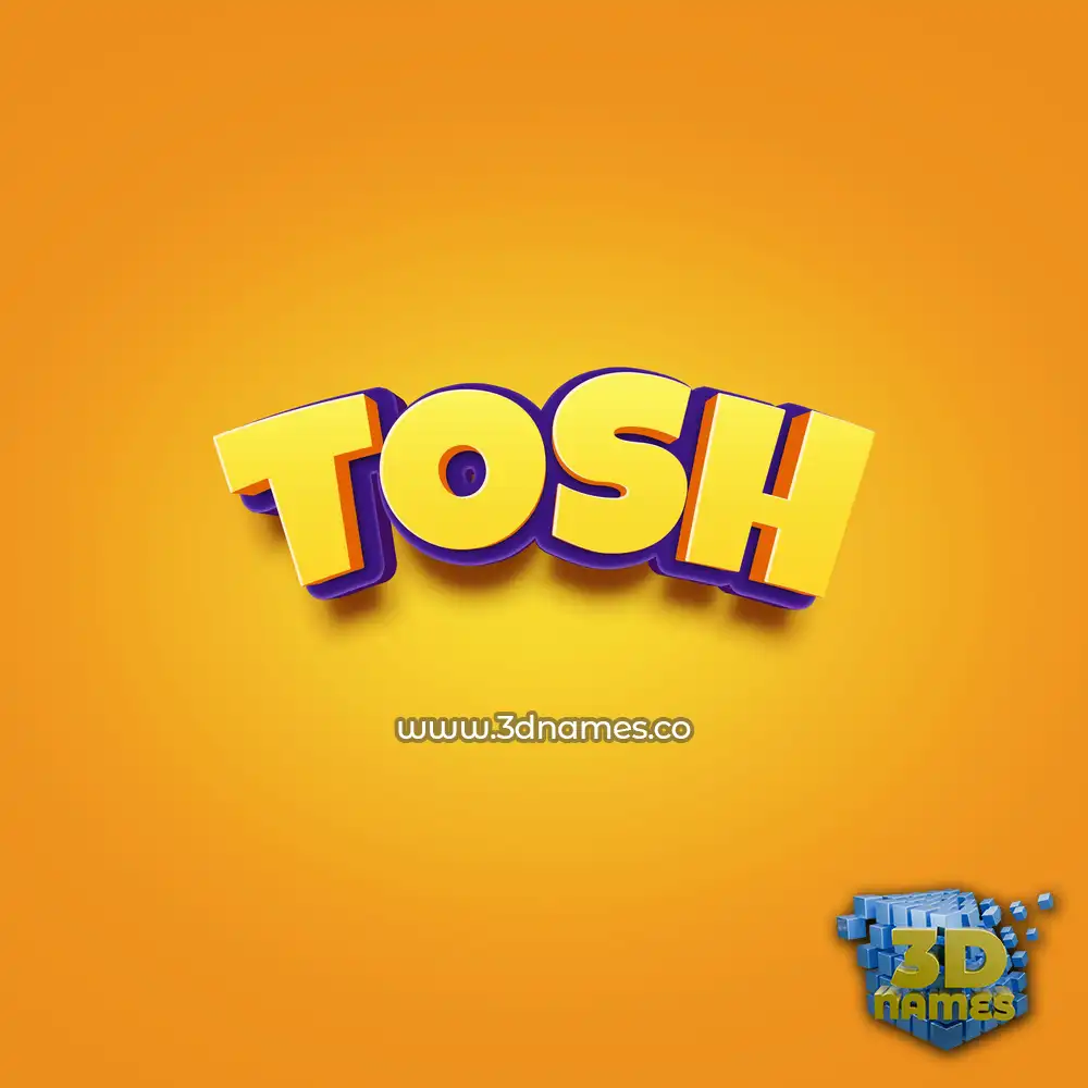 tosh in Orange Toon style - 3D name wallpaper