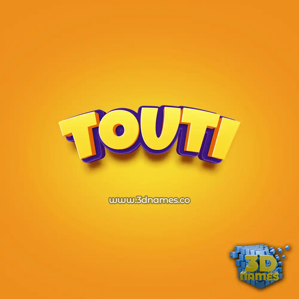touti in Orange Toon style - 3D name wallpaper