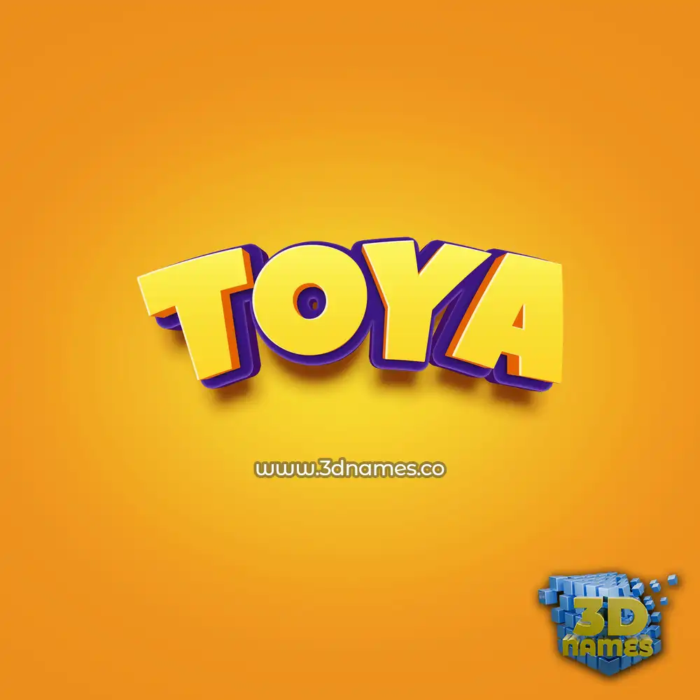 toya in Orange Toon style - 3D name wallpaper