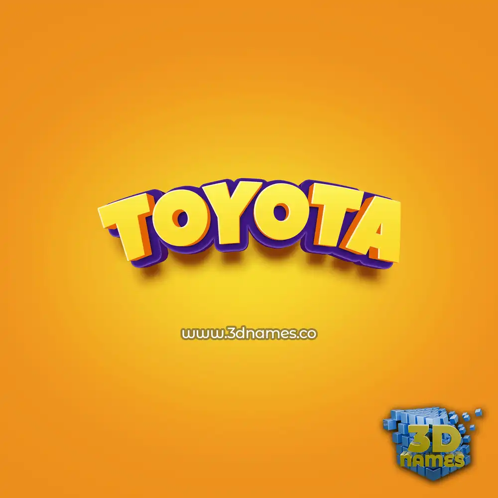 toyota in Orange Toon style - 3D name wallpaper