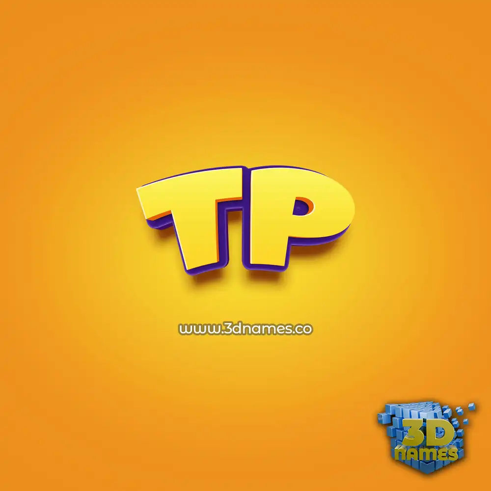tp in Orange Toon style - 3D name wallpaper