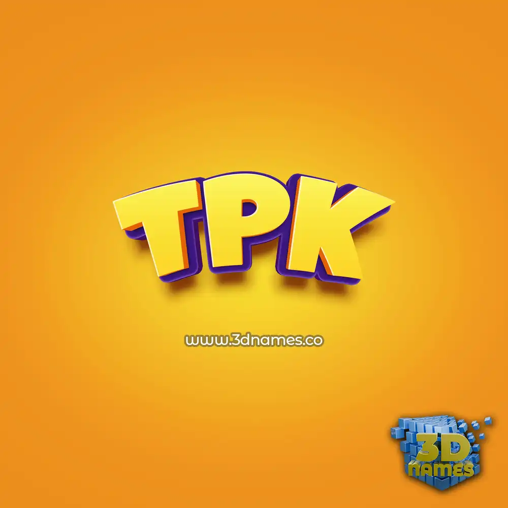 tpk in Orange Toon style - 3D name wallpaper