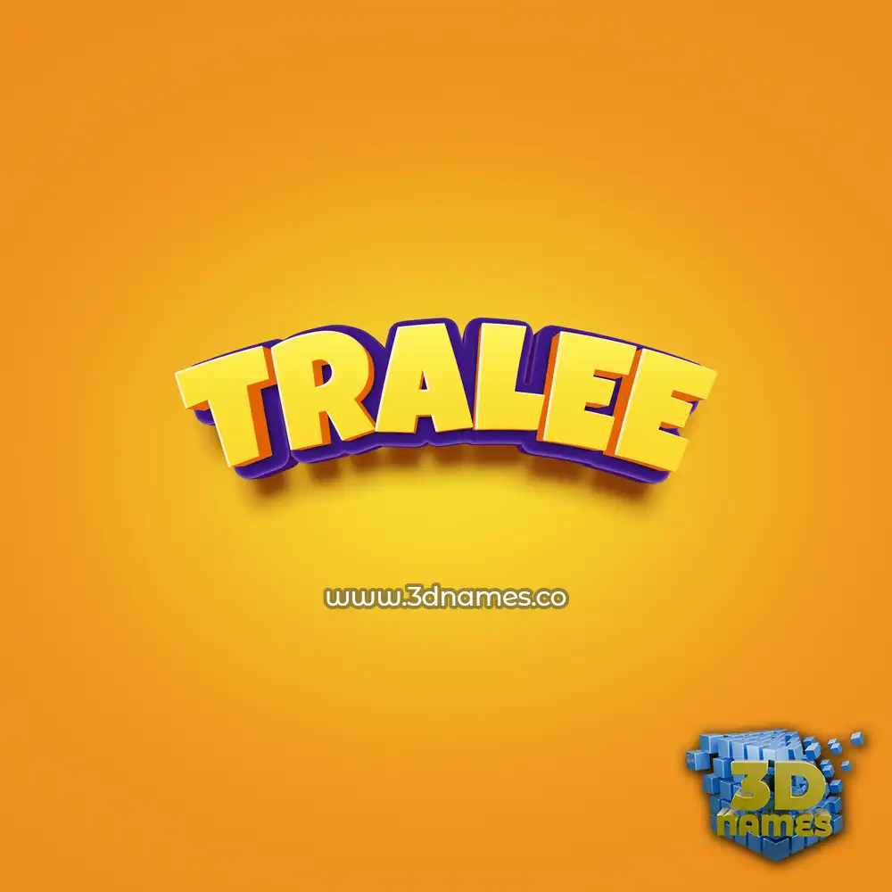 tralee in Orange Toon style - 3D name wallpaper