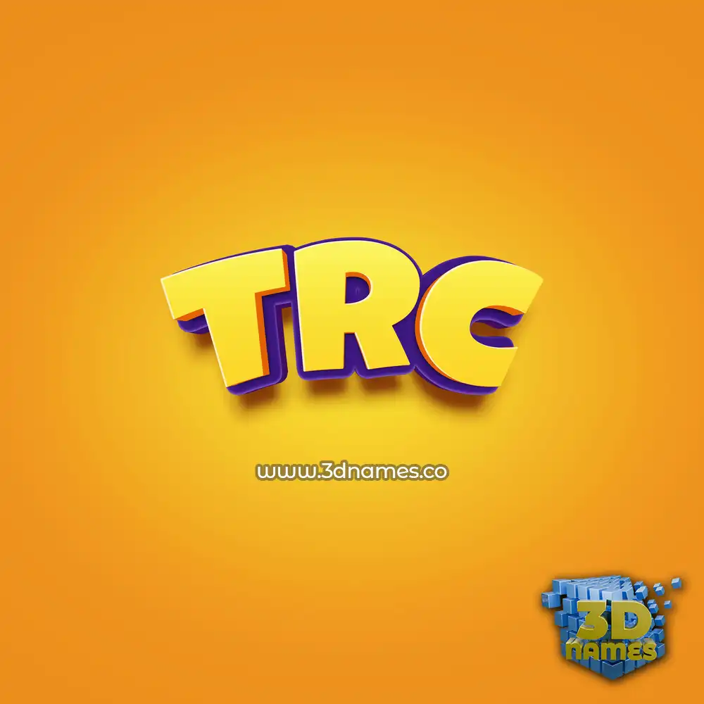 trc in Orange Toon style - 3D name wallpaper