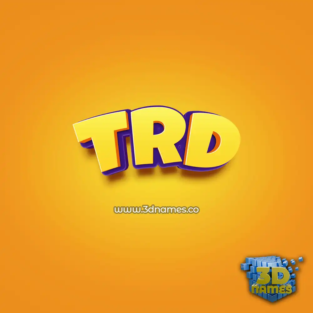 trd in Orange Toon style - 3D name wallpaper