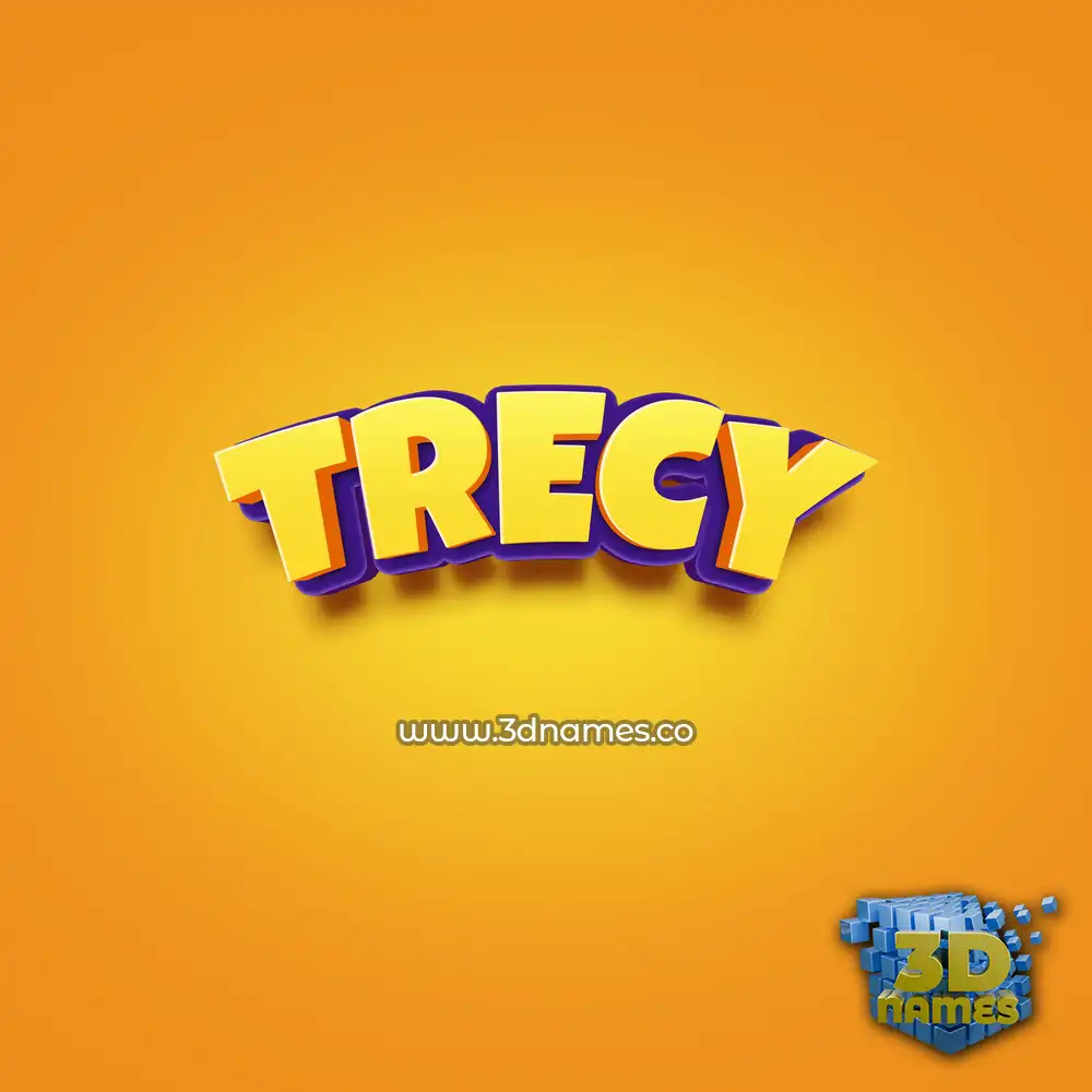 trecy in Orange Toon style - 3D name wallpaper