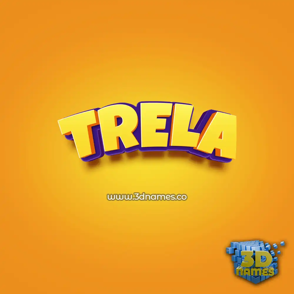 trela in Orange Toon style - 3D name wallpaper