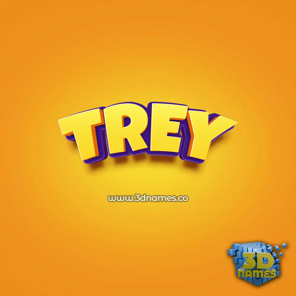 trey in Orange Toon style - 3D name wallpaper