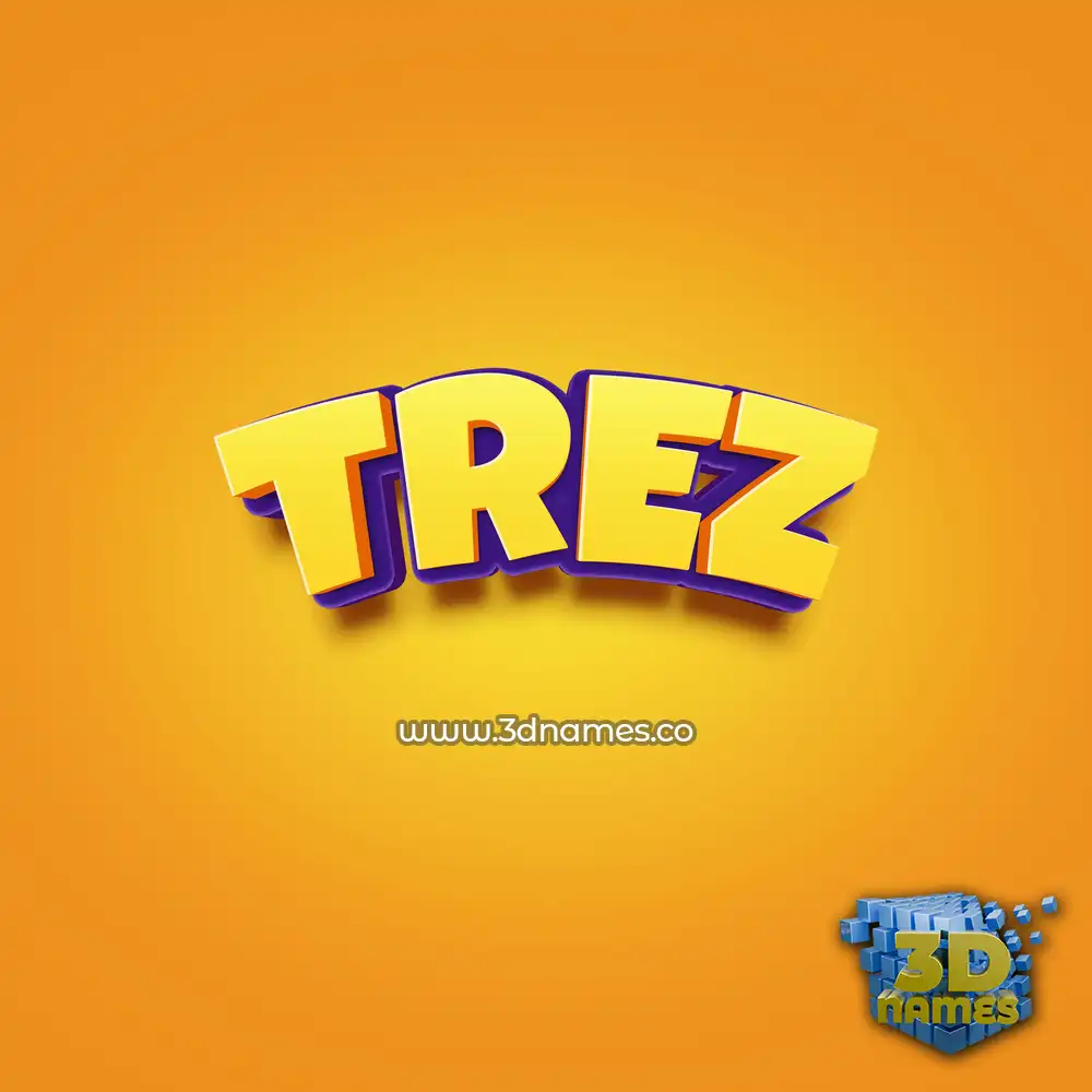 trez in Orange Toon style - 3D name wallpaper