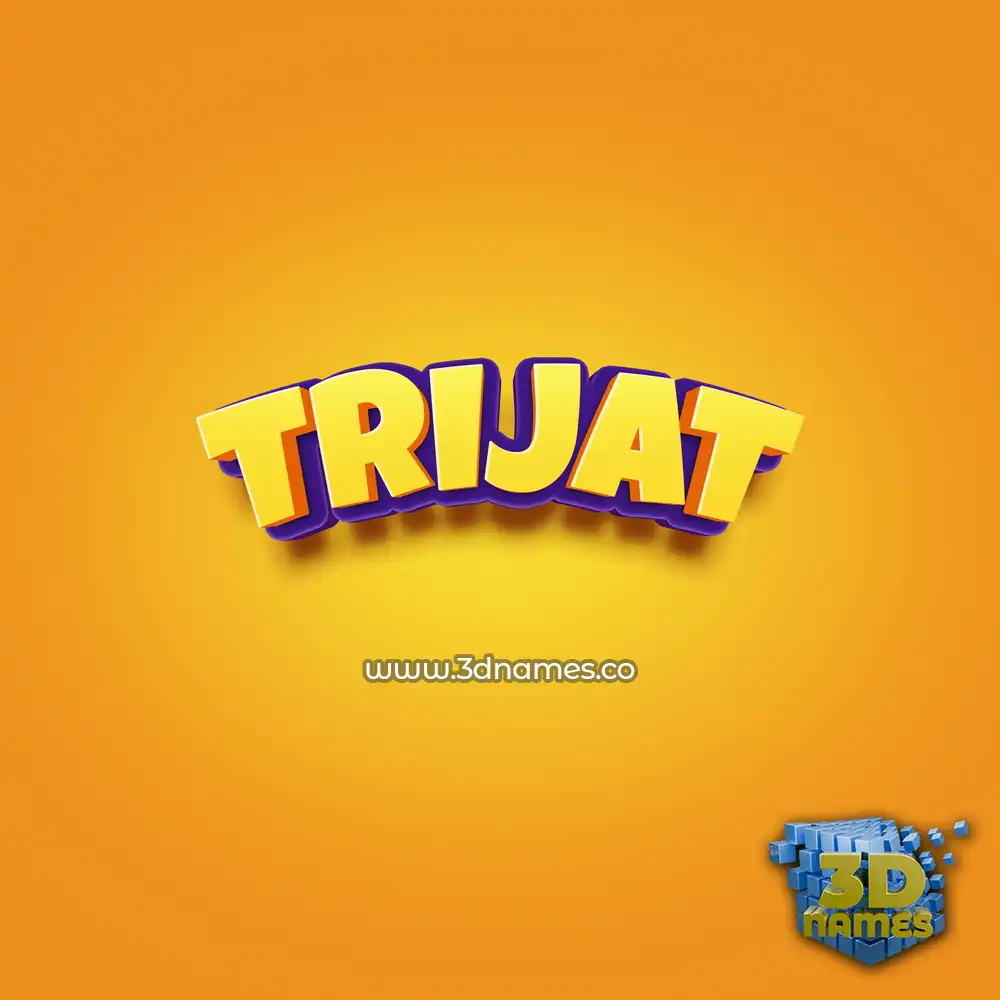 trijat in Orange Toon style - 3D name wallpaper