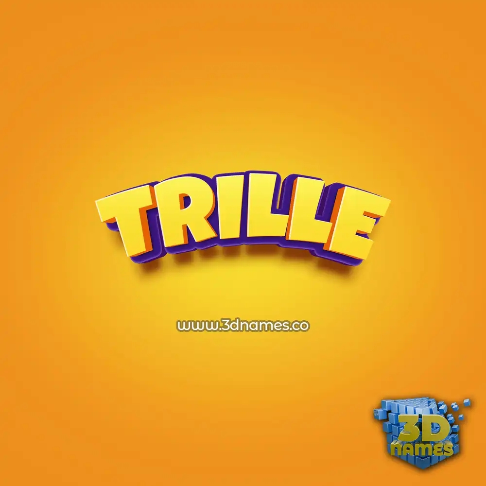 trille in Orange Toon style - 3D name wallpaper