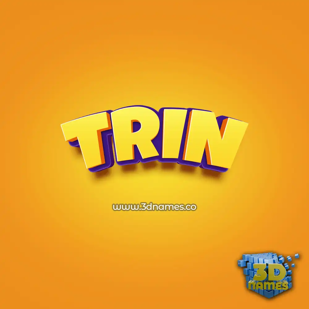 trin in Orange Toon style - 3D name wallpaper