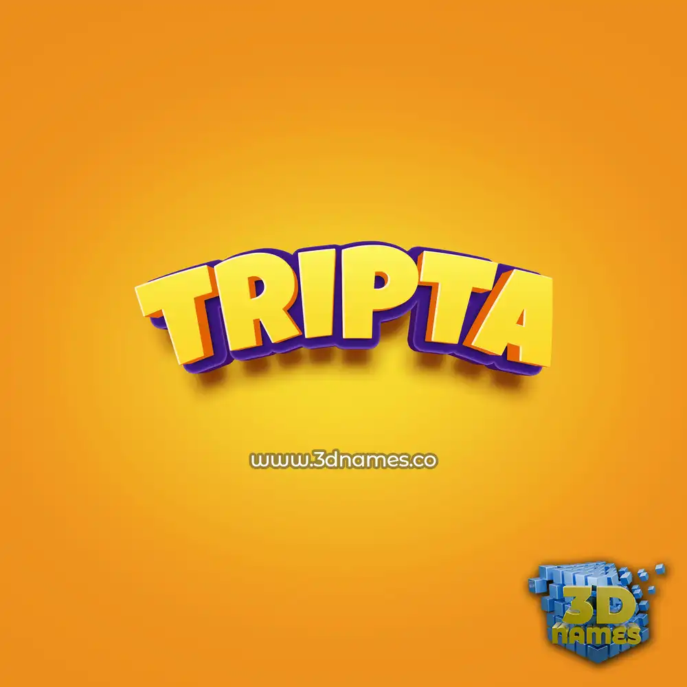 tripta in Orange Toon style - 3D name wallpaper