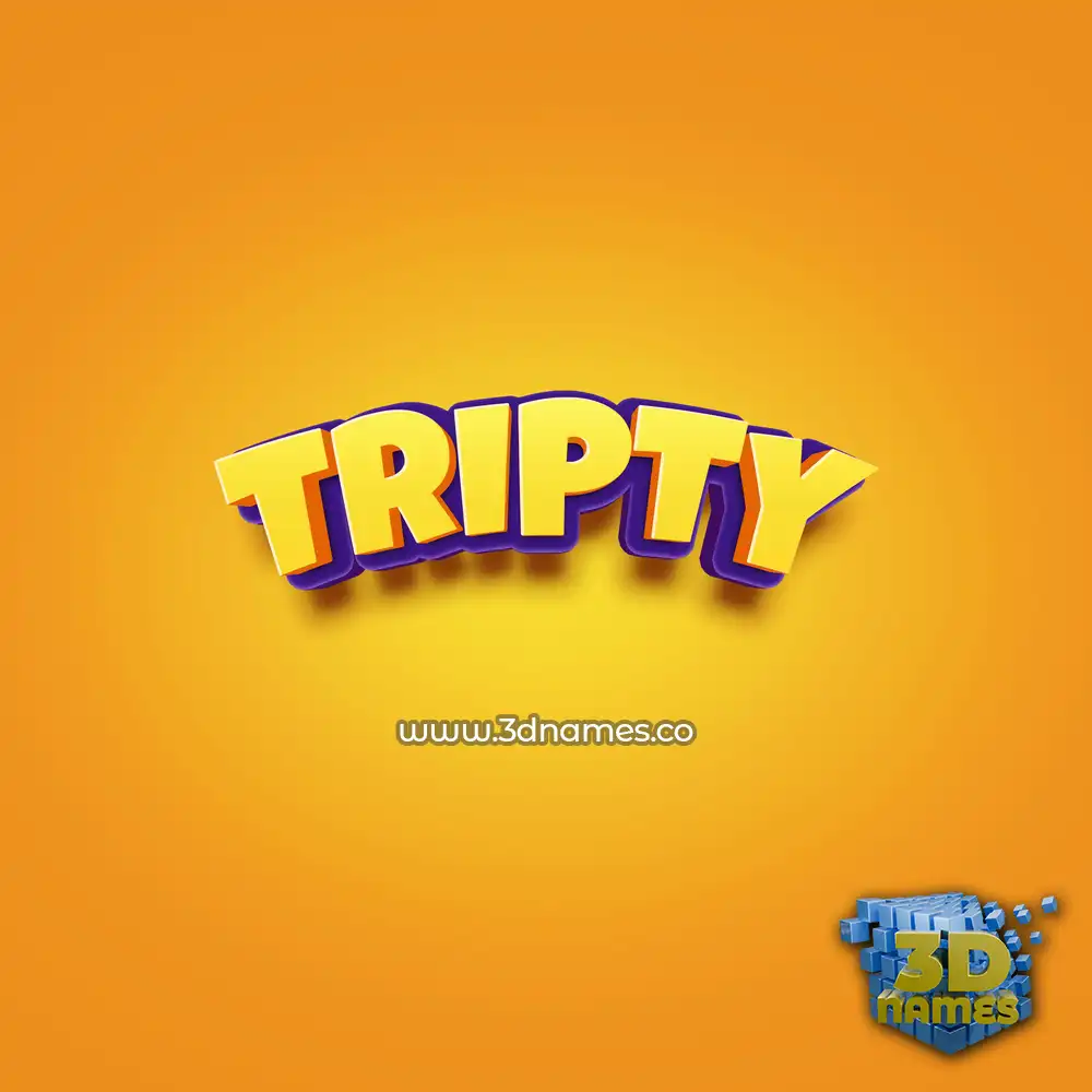 tripty in Orange Toon style - 3D name wallpaper