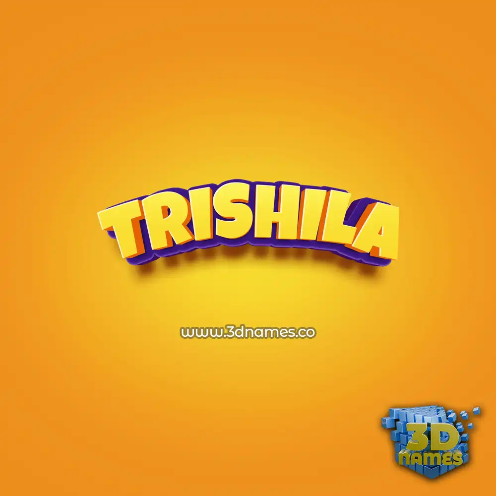 trishila in Orange Toon style - 3D name wallpaper