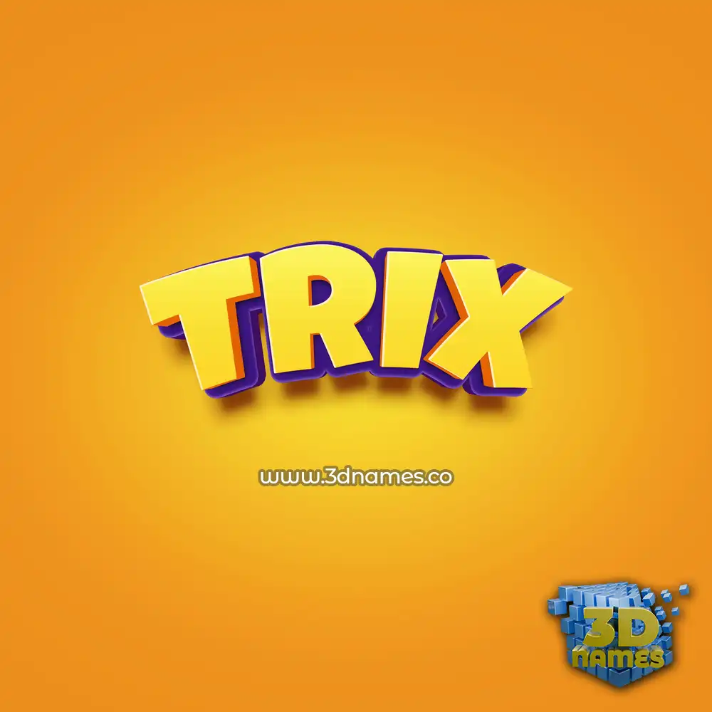trix in Orange Toon style - 3D name wallpaper
