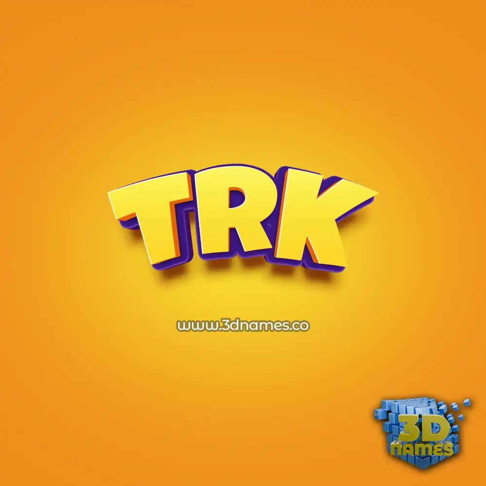 trk in Orange Toon style - 3D name wallpaper