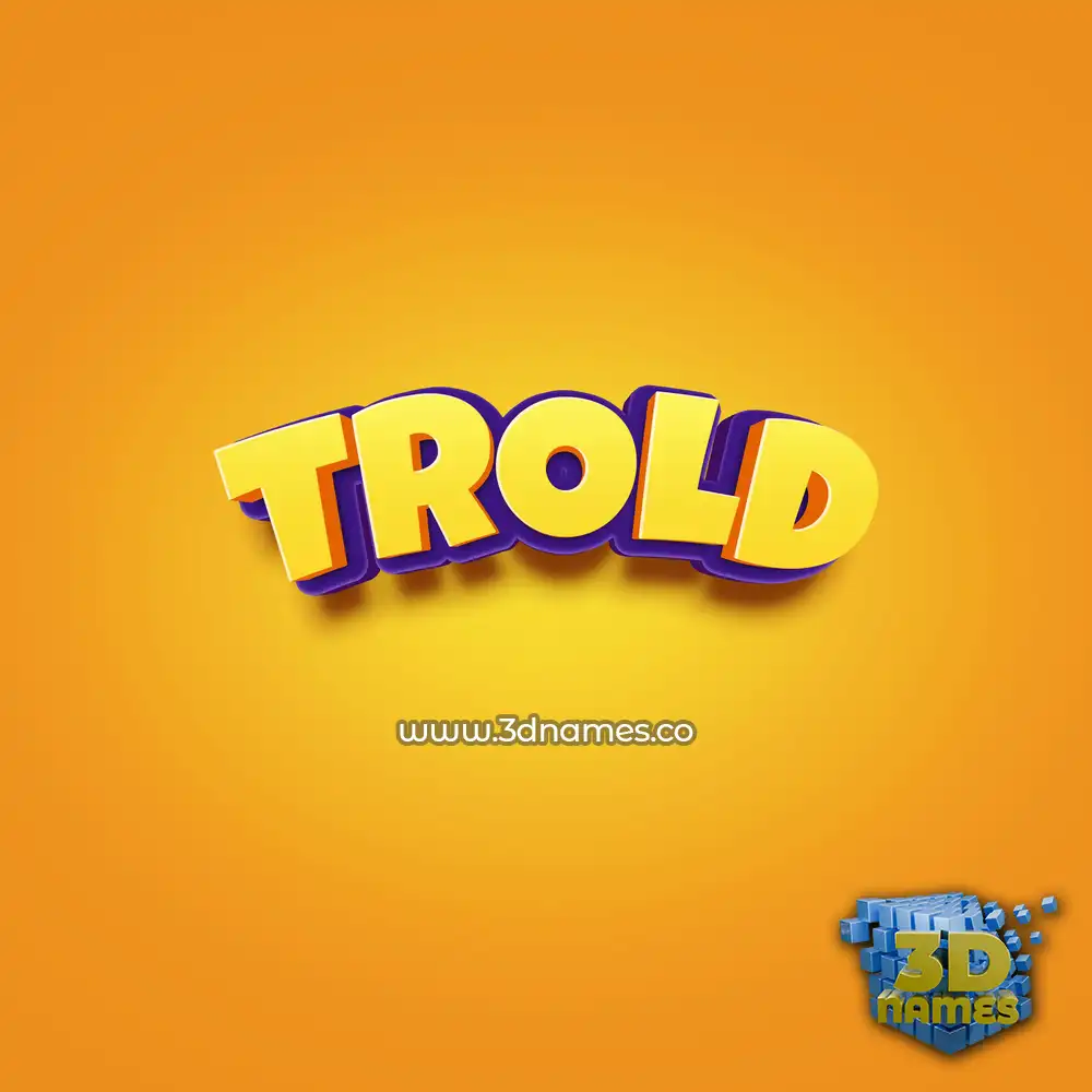 trold in Orange Toon style - 3D name wallpaper